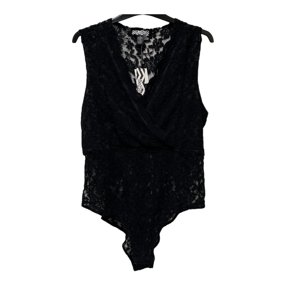 Belle Tweed Plus Size Black Lace Bodysuit Size 1X NWT